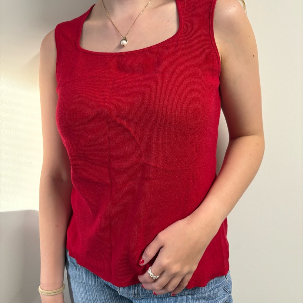 Red Sleeveless Women's Top